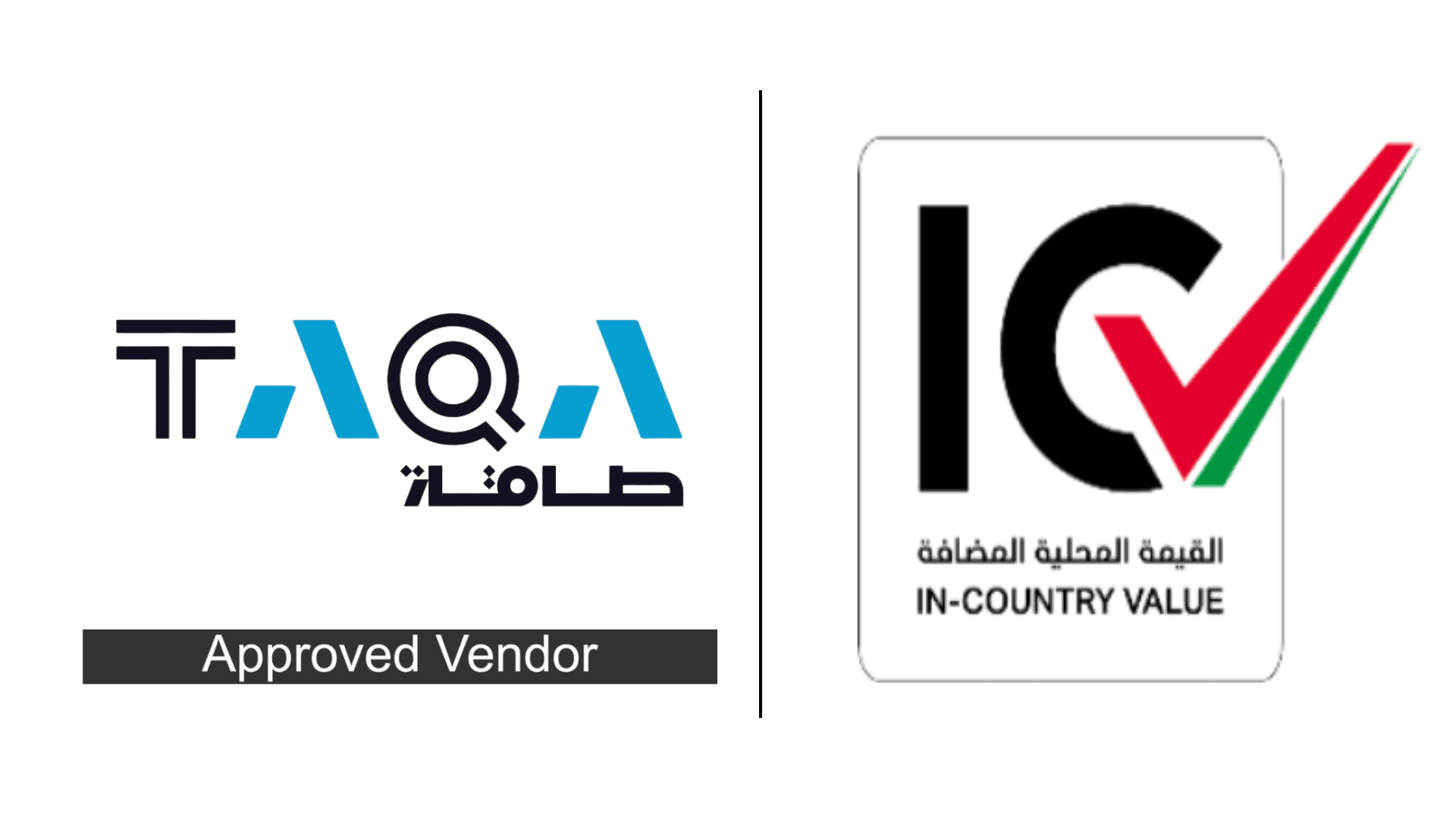 TAQA approved vendor and UAE In-Country Value